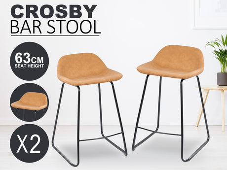 Bar Stool with Iron Leg - Set of 2
