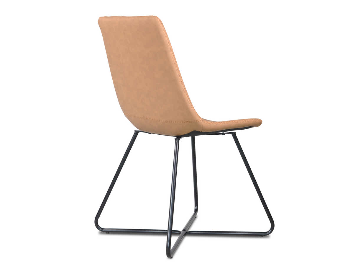 Skog Wooden Dining Table - 160 cm & Walnut Bonded Leather Dining Chair x6