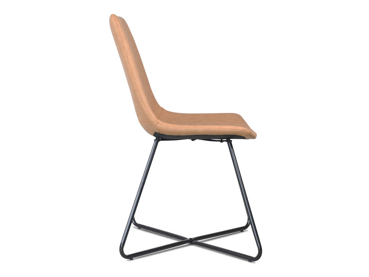 Skog Wooden Dining Table - 160 cm & Walnut Bonded Leather Dining Chair x6