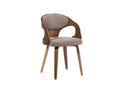 Dining Chair Bentwood Fabric Brown Color
