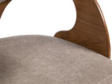 Dining Chair Bentwood Fabric Brown Color