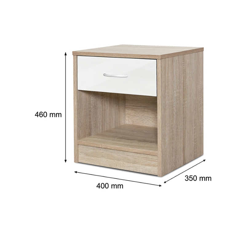 Bardalona Bedside Table - Gloss White