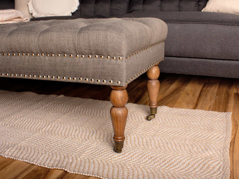 Bellay Linen Ottoman Bench - Dark Grey