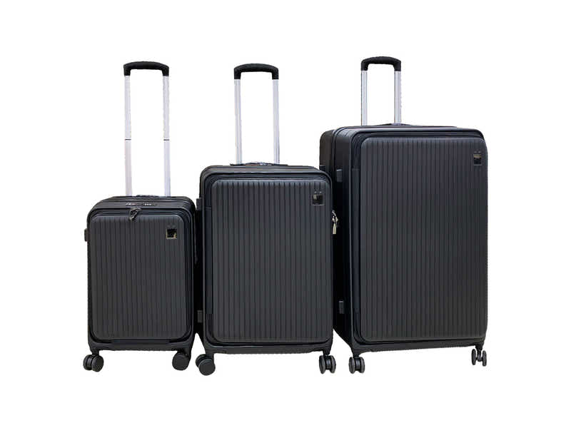 Luggage Set 3pcs front open black