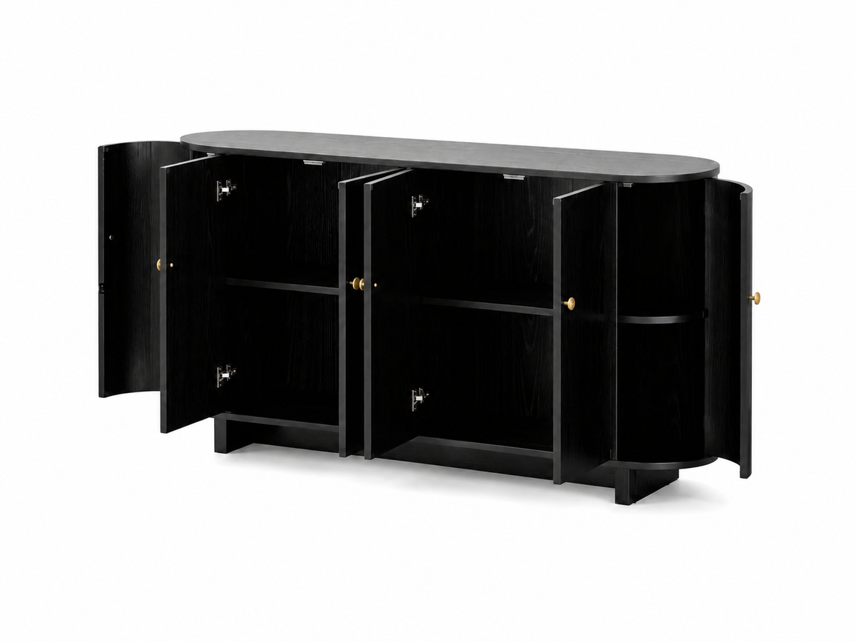 Black Buffet Cabinet - 160 cm