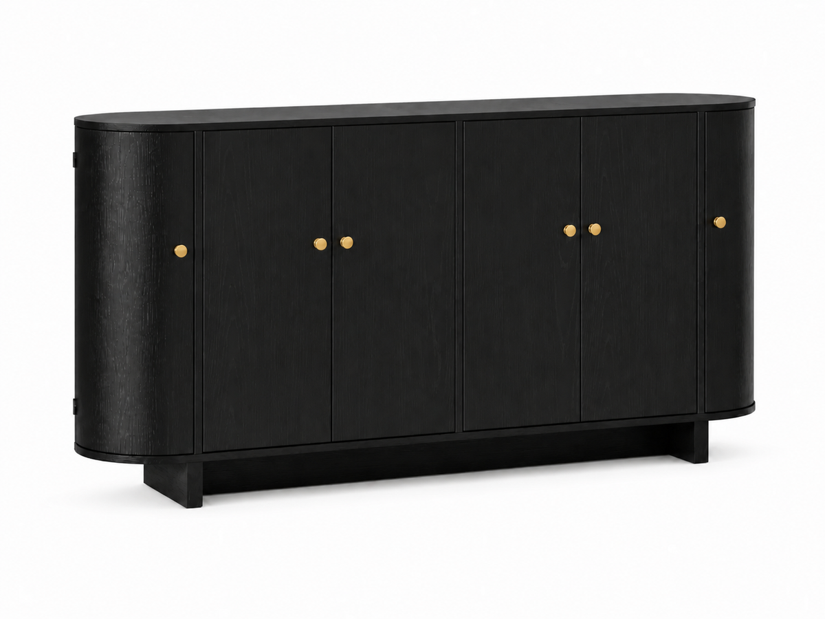 Black Buffet Cabinet - 160 cm