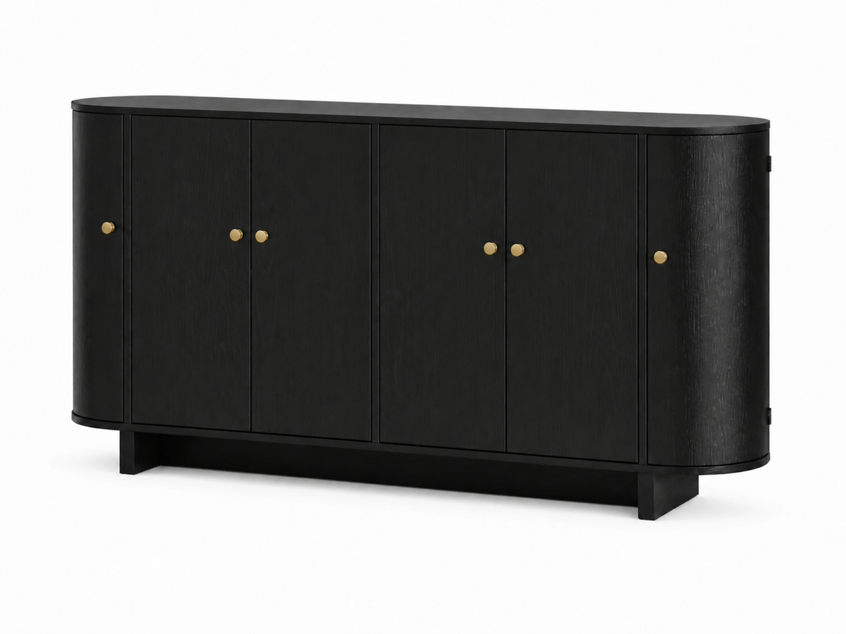 Black Buffet Cabinet - 160 cm