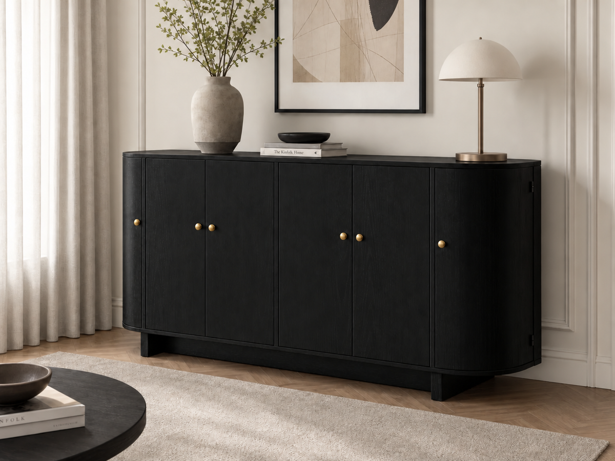 Black Buffet Cabinet - 160 cm