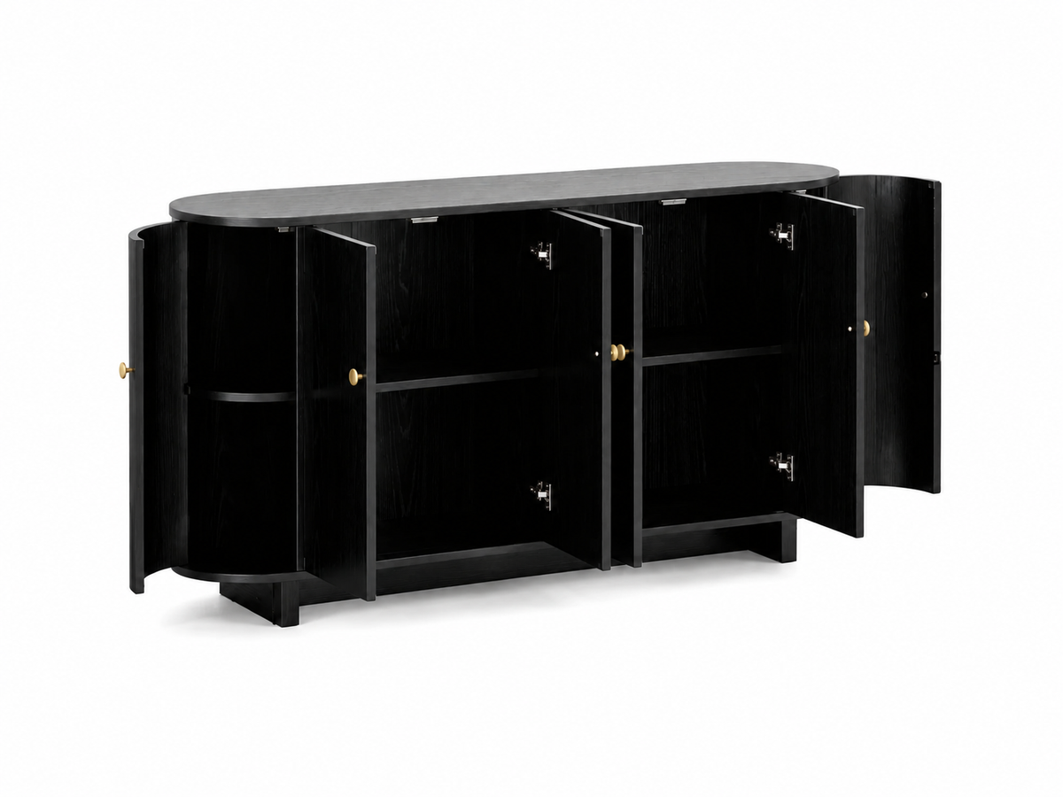 Black Buffet Cabinet - 160 cm