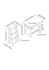 Metal Frame Desk and Bookcase Set