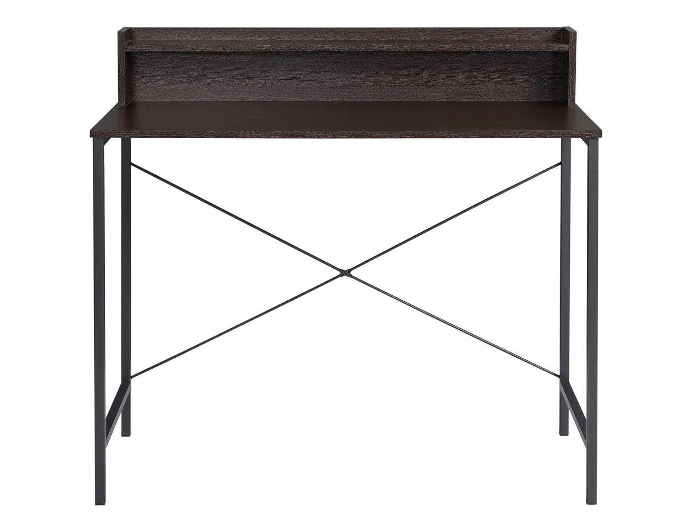 Metal Desk with Shelf Walnut
