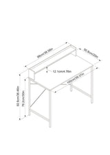 Metal Desk with Shelf Walnut