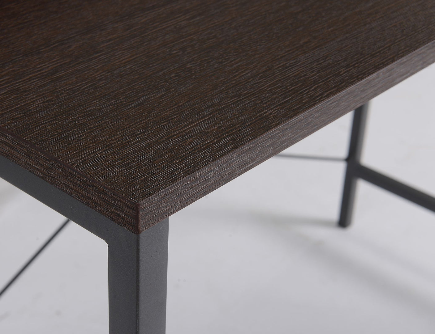 Metal Desk with Shelf Walnut