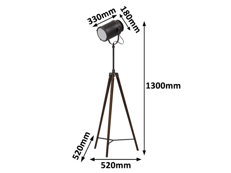 Flack Tripod Floor Lamp - Dark Walnut