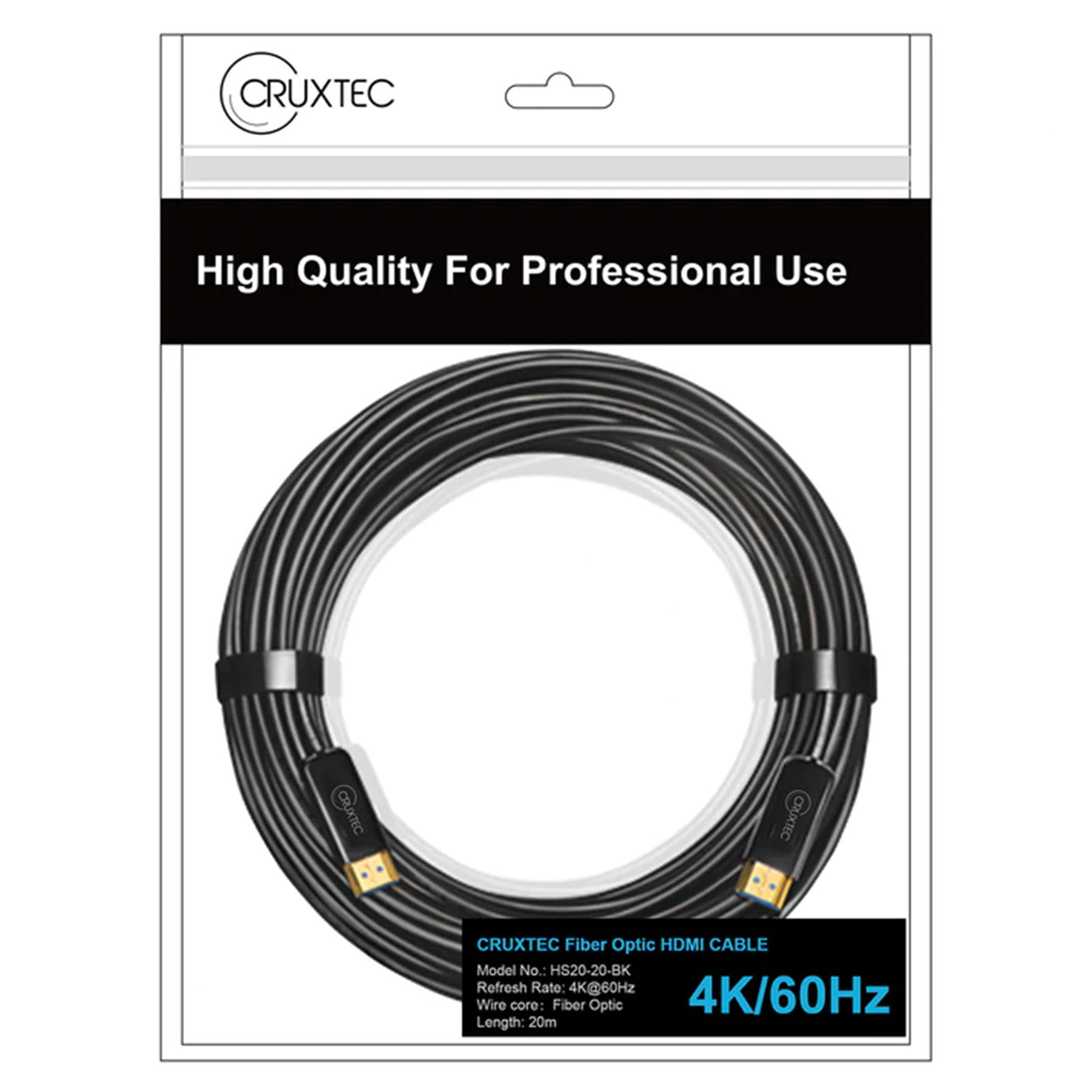 DS PB Cruxtec 20M HDMI 2.0 Active Optical Cable -  18Gbps  4K/60Hz