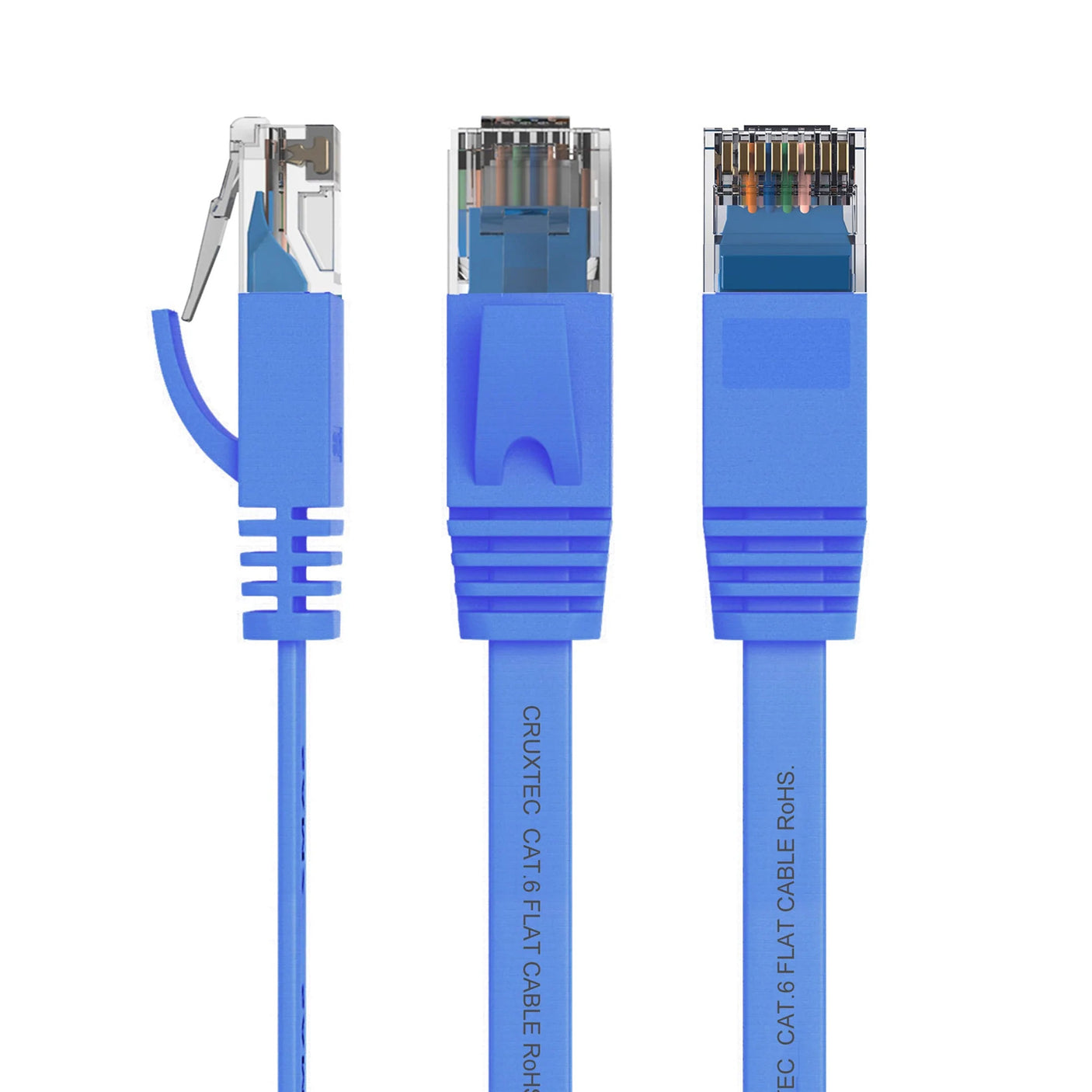 DS PB Cruxtec 10m Cat6 Flat Ethernet Cable -  Blue Color