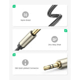 DS PB UGREEN 3.5mm TRS to 6.35mm TS Stereo Audio Cable - 2M - Gray