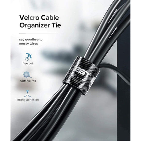 DS PB UGREEN Velcro Straps Cable Organizer 5m (Black)
