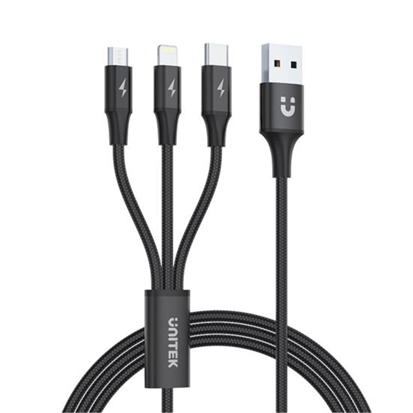 DS PB Unitek C14049BK 1.2m USB 3-in-1 Charge Cable