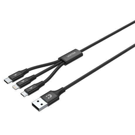 DS PB Unitek C14049BK 1.2m USB 3-in-1 Charge Cable