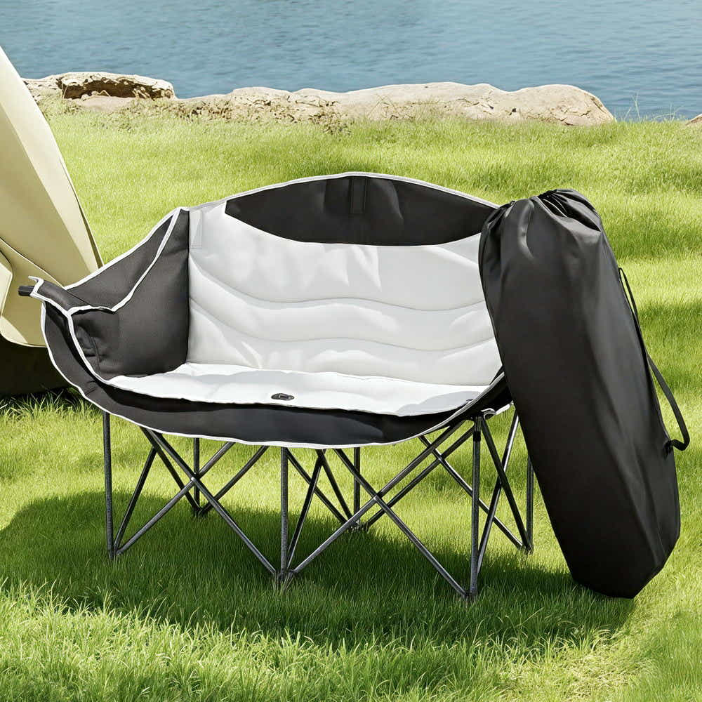 DS NA Weisshorn Camping Chair Double Folding Moon Chair Portable Seat 240KG