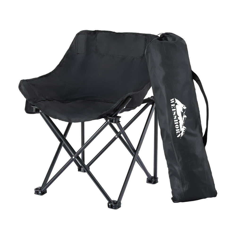 DS NA Weisshorn Folding Camping Chair Portable Seat Weight Capacity 120KG Black