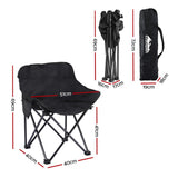 DS NA Weisshorn Folding Camping Chair Portable Seat Weight Capacity 120KG Black