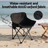 DS NA Weisshorn Folding Camping Chair Portable Seat Weight Capacity 120KG Black