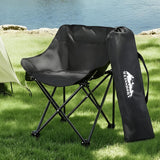 DS NA Weisshorn Folding Camping Chair Portable Seat Weight Capacity 120KG Black