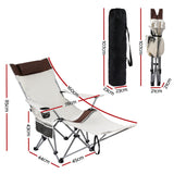 Camping Chair Reclining Adjustable Portable Outdoor Folding Lightweigh