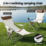 Camping Chair Reclining Adjustable Portable Outdoor Folding Lightweigh
