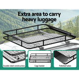 Giantz Universal Car Roof Rack Basket Luggage Vehicle Cargo Carrier 123cm