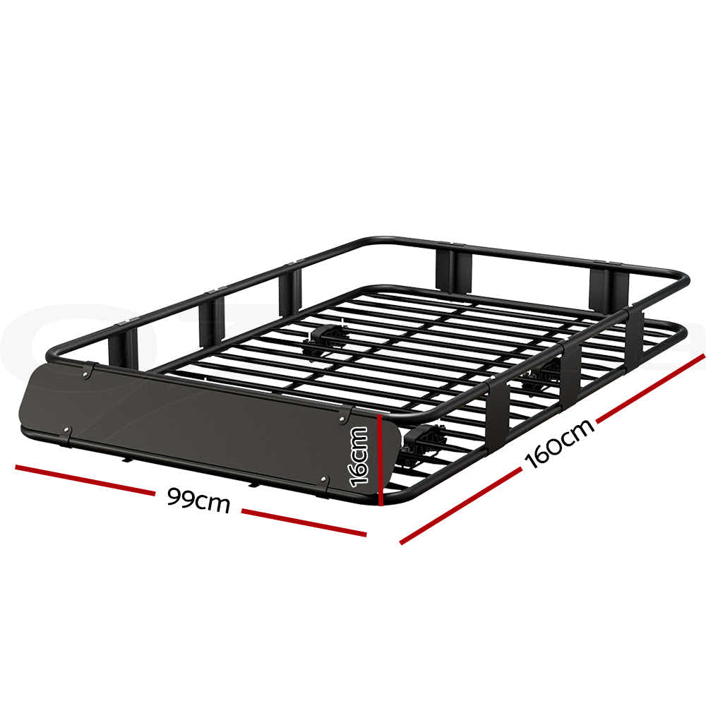 DS NA Universal Car Roof Rack Basket Luggage Vehicle Cargo Carrier 160cm Black