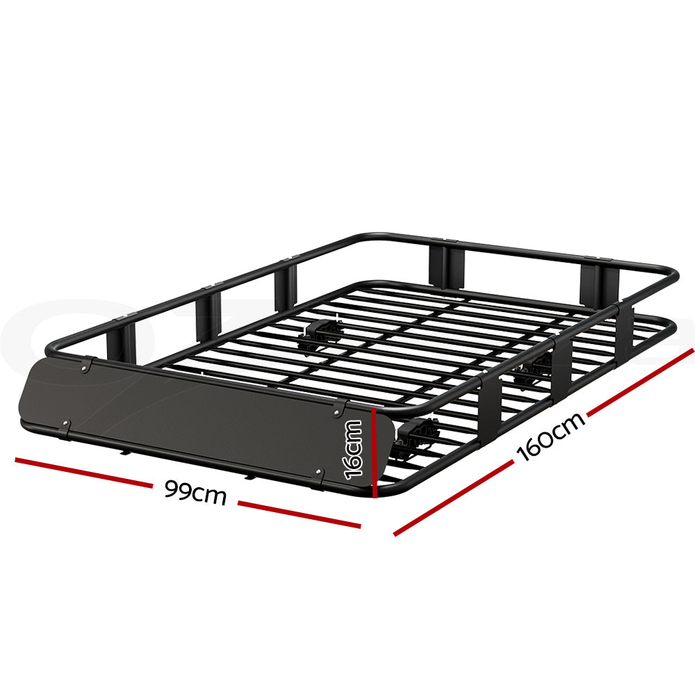 DS NA Universal Car Roof Rack Basket Luggage Vehicle Cargo Carrier 160cm Black