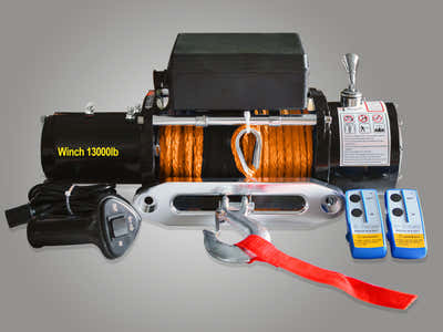 Waterproof Winch + Accessory Kit - Syn. Rope