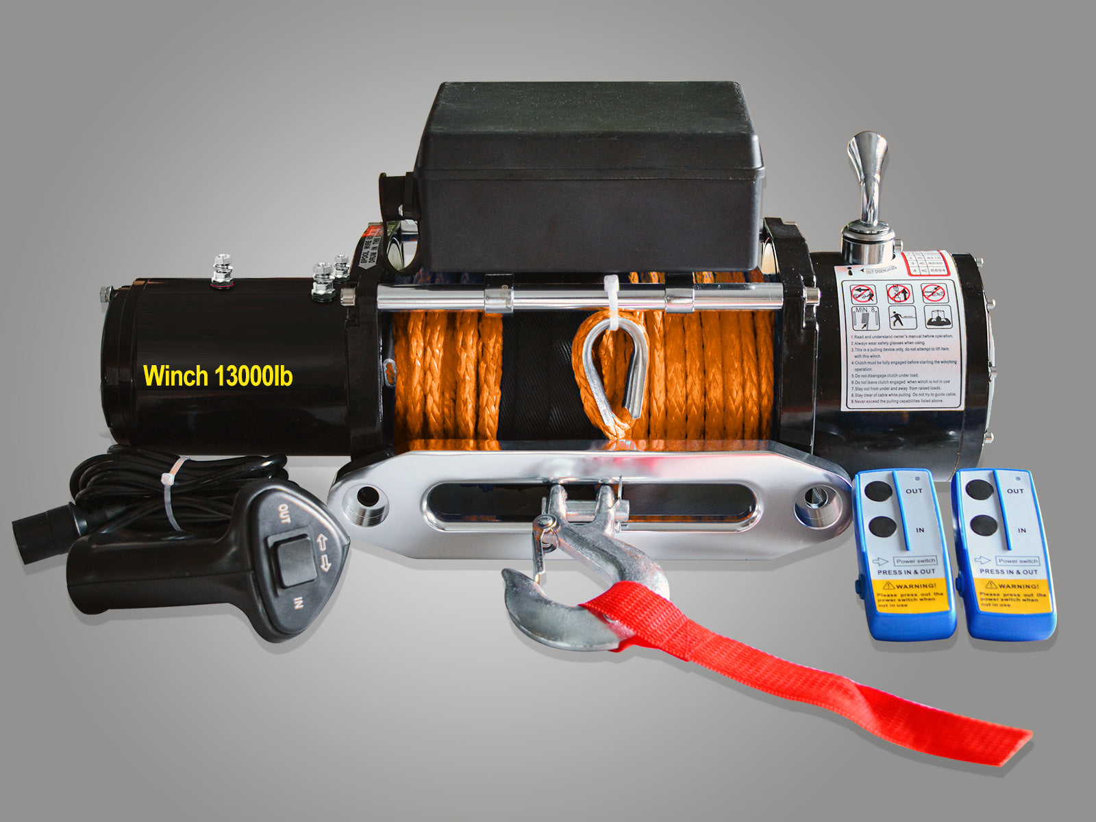 Waterproof Winch + Accessory Kit - Syn. Rope