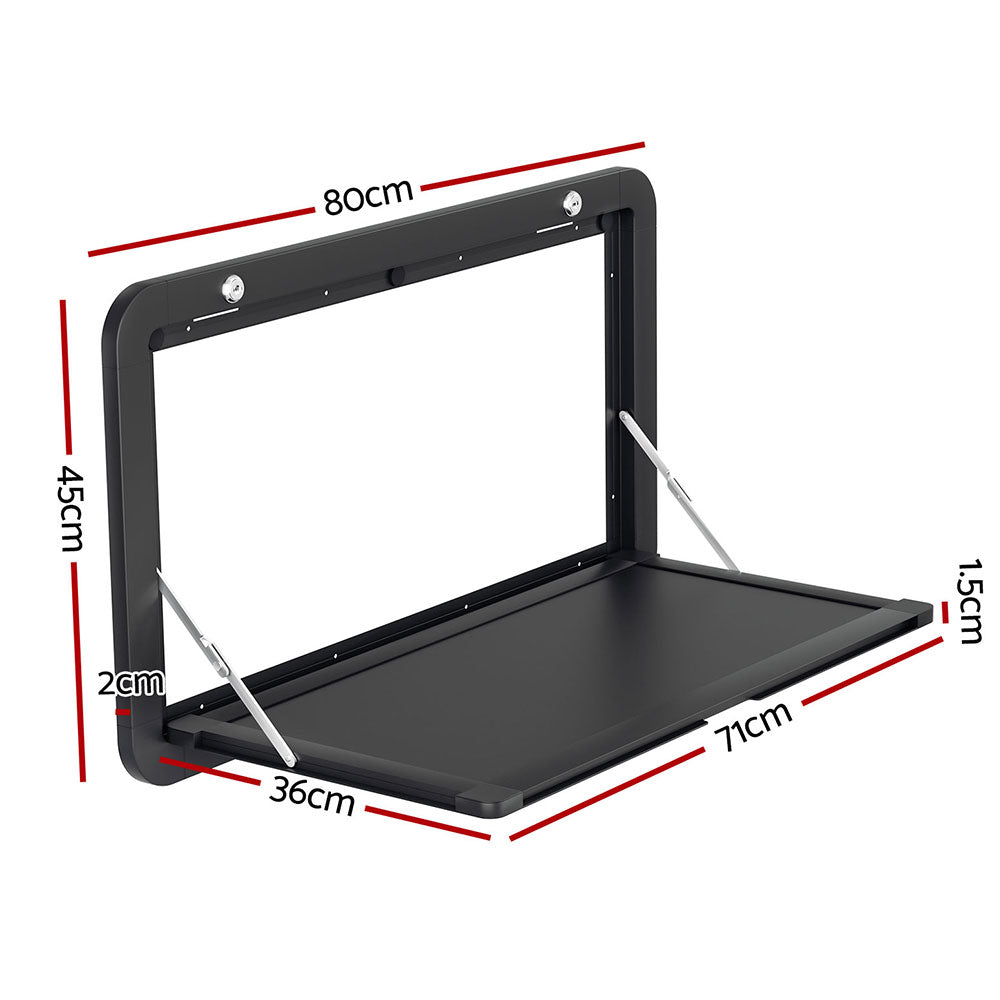 DS NA Weisshorn Caravan Table 800 x 450mm Folding Lockable Black