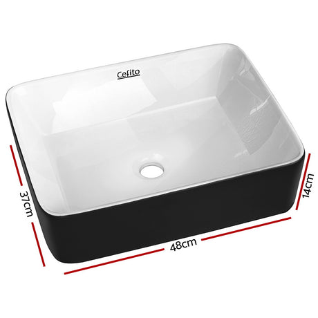 DS NA Cefito Bathroom Basin Ceramic Vanity Sink Hand Wash Bowl 48x37cm