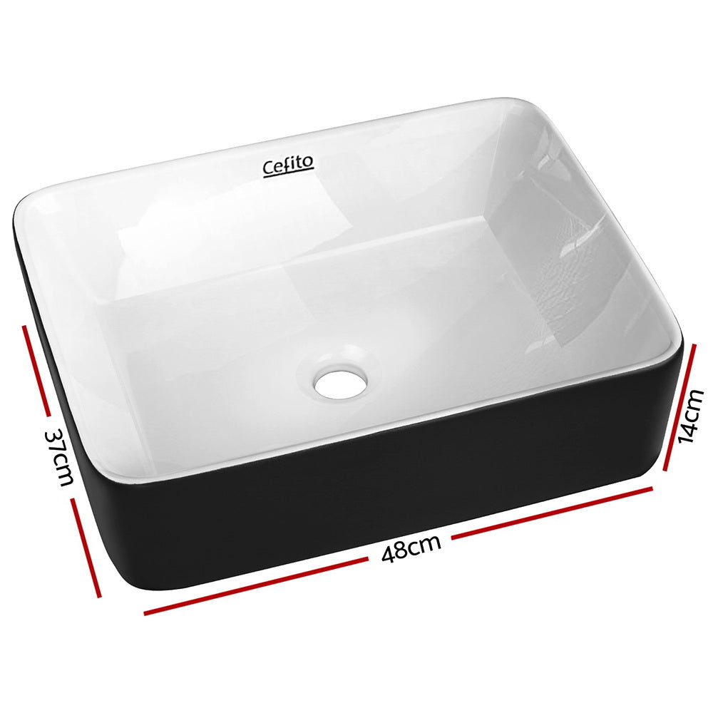 DS NA Cefito Bathroom Basin Ceramic Vanity Sink Hand Wash Bowl 48x37cm