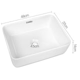 DS NA Cefito Bathroom Basin Ceramic Vanity Sink Hand Wash Bowl 48x37cm White