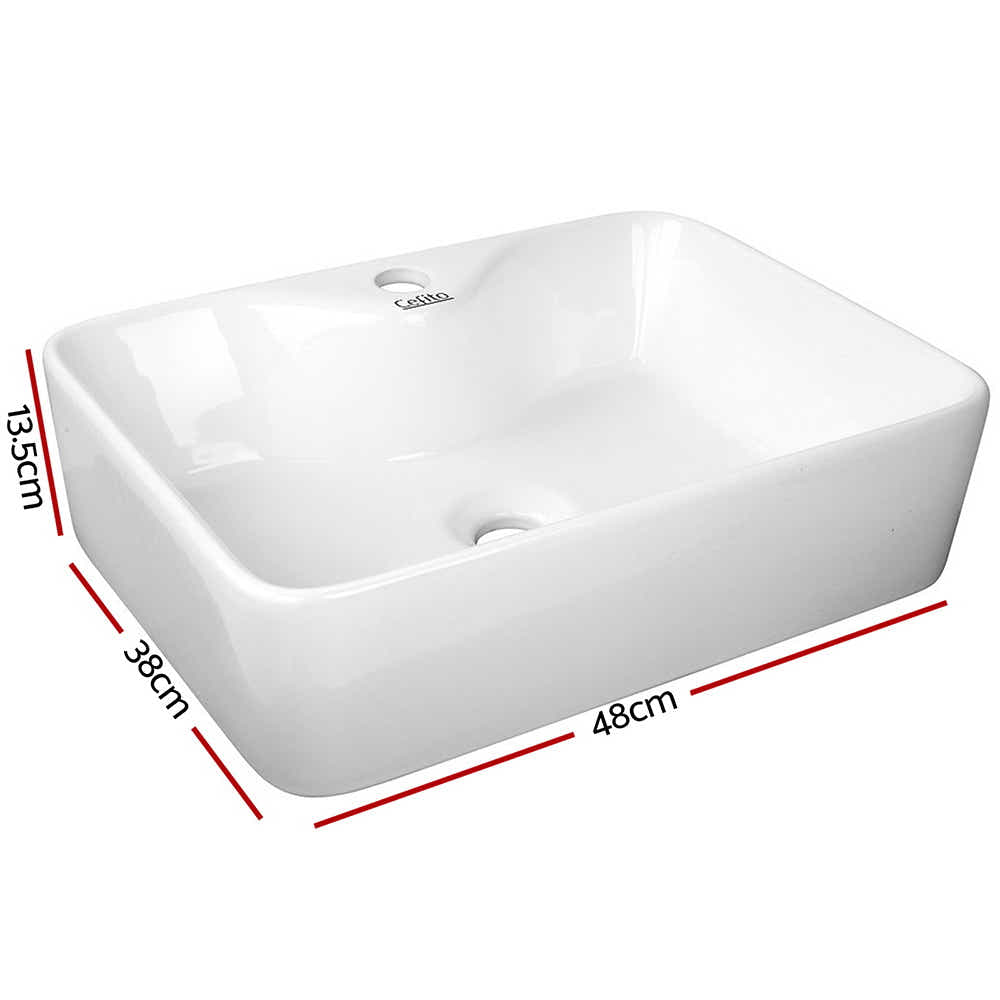 DS NA Cefito Bathroom Basin Ceramic Vanity Sink Hand Wash Bowl 48x38cm