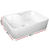 DS NA Cefito Bathroom Basin Ceramic Vanity Sink Hand Wash Bowl 48x38cm