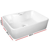 DS NA Cefito Bathroom Basin Ceramic Vanity Sink Hand Wash Bowl 48x38cm
