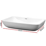 DS NA Cefito Bathroom Basin Ceramic Vanity Sink Hand Wash Bowl 60x38cm