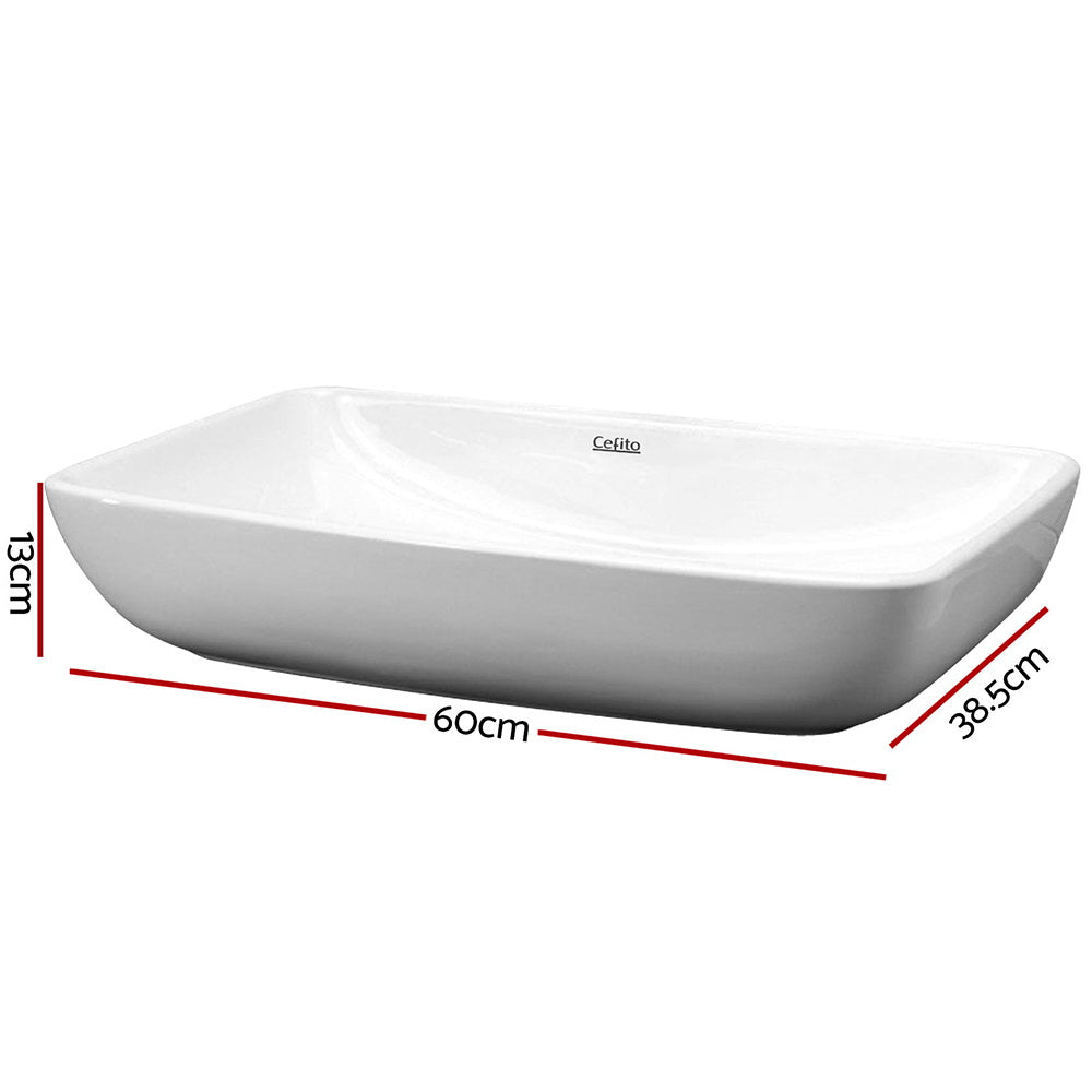 DS NA Cefito Bathroom Basin Ceramic Vanity Sink Hand Wash Bowl 60x38cm