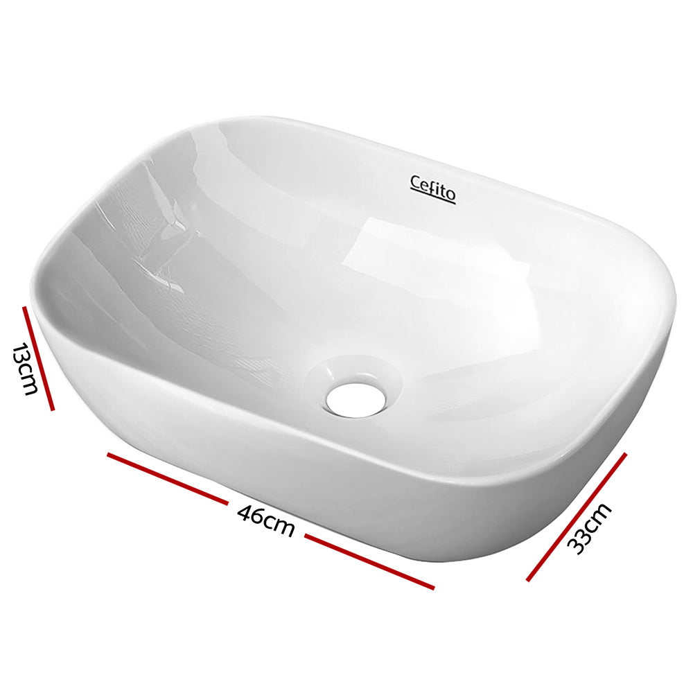 DS NA Cefito Bathroom Basin Ceramic Vanity Sink Hand Wash Bowl 46x33cm