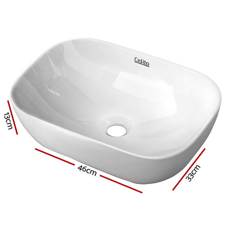 DS NA Cefito Bathroom Basin Ceramic Vanity Sink Hand Wash Bowl 46x33cm