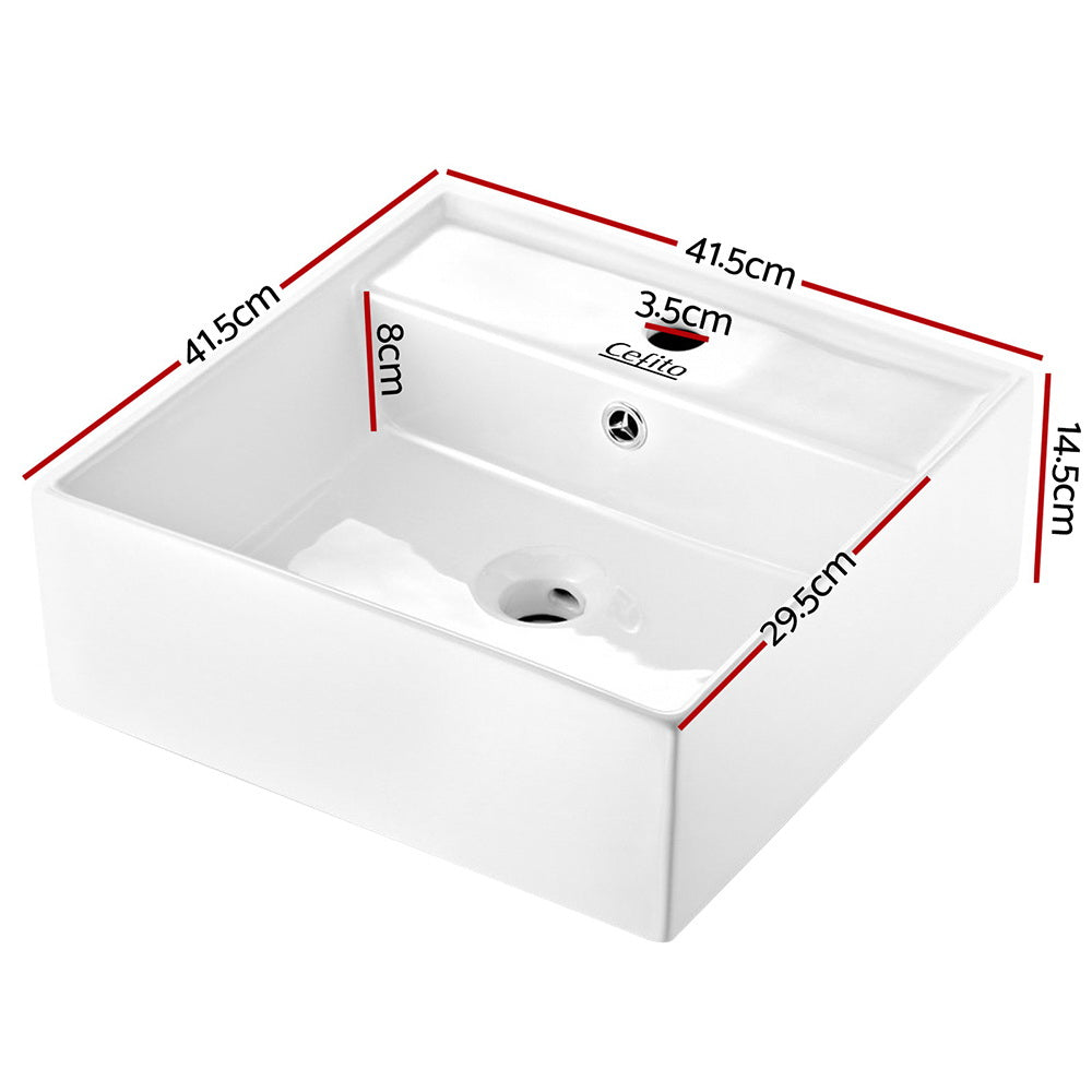 DS NA Cefito Bathroom Basin Ceramic Vanity Sink Hand Wash Bowl 41x41cm