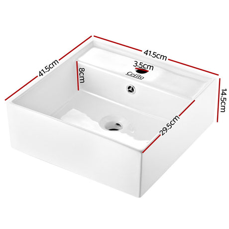 DS NA Cefito Bathroom Basin Ceramic Vanity Sink Hand Wash Bowl 41x41cm