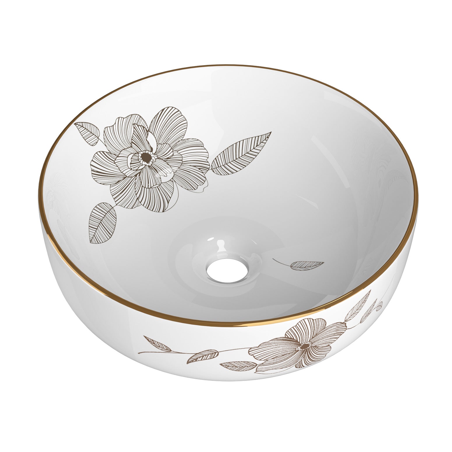 DS NA Bathroom Basin Ceramic Vanity Sink Hand Wash Bowl with Pattern 41x41cm